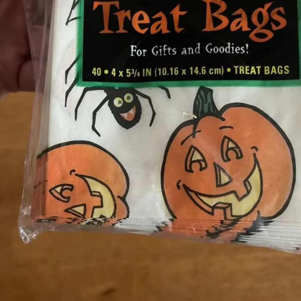 New Vintage Halloween Paper Trick or Treat Candy bags 40 Jackolanterns Spider‎